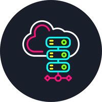 Server Line Multi Color Design vector