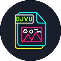 DJVU Line Multi Color Design vector