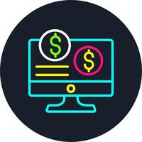 Computer Line Multi Color Design vector