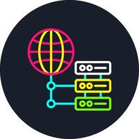 Server Line Multi Color Design vector