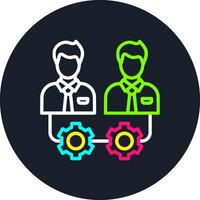 Human Resources Line Multi Color Design vector
