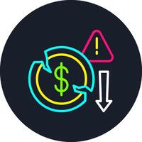 Bankrupt Line Multi Color Design vector