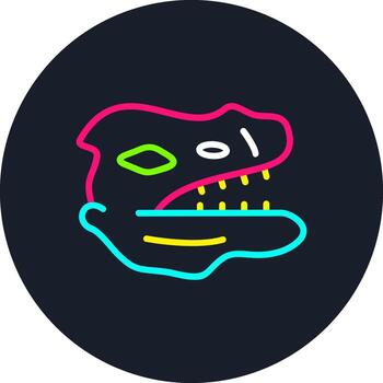 fósil línea multi color diseño vector