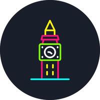 Big Ben Line Multi Color Design vector