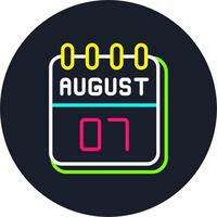 7 August Line Two Colour Icon Design vector