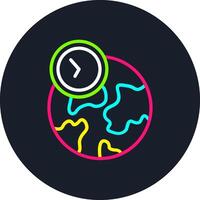 Time Zone Line Multi Color Design vector