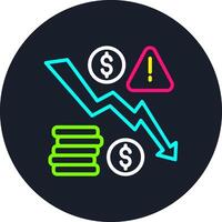 Financial Crisis Line Multi Color Design vector