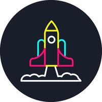 Rocket Launch Line Multi Color Design vector