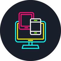 Responsive Design Line Multi Color Design vector