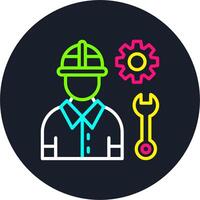 Engineer Line Multi Color Design vector