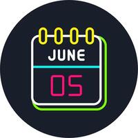 5 June Line Two Colour Icon Design vector