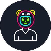 Bear Line Multi Color Design vector