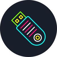 Usb Line Multi Color Design vector