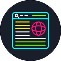Web Browser Line Multi Color Design vector