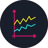 Area Graph Line Multi Color Design vector