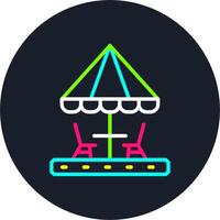 Picnic Area Line Multi Color Design vector
