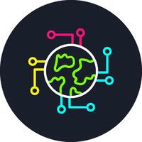 Global Connection Line Multi Color Design vector