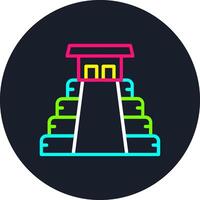 Maya Pyramid Line Multi Color Design vector