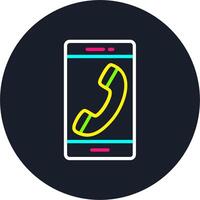 Mobile Phone Line Multi Color Design vector