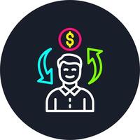 Money Line Multi Color Design vector