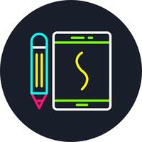 Tablet Line Multi Color Design vector