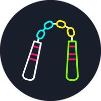 Nunchaku Line Multi Color Design vector