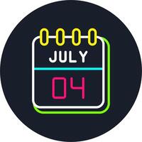 4 July Line Two Colour Icon Design vector