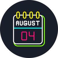 4 August Line Two Colour Icon Design vector