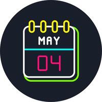 4 May Line Two Colour Icon Design vector