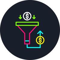 Sales PipeGlyph Two Color Line Multi Color Design vector