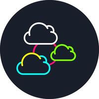 Cloudy Line Multi Color Design vector