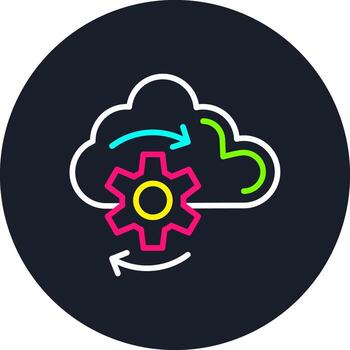 Cloud Processing Line Multi Color Design vector