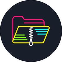 Zip Folder Line Multi Color Design vector