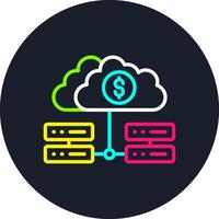 Server Line Multi Color Design vector