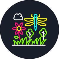 Dragonfly Line Multi Color Design vector