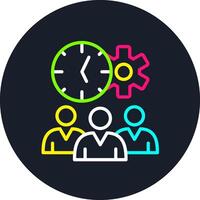 Clock Line Multi Color Design vector