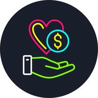 Donation Line Multi Color Design vector