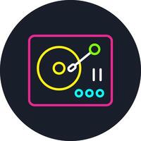 Vinyl Player Line Multi Color Design vector