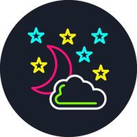 Night Line Multi Color Design vector