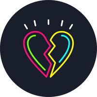 Wounded heart Line Multi Color Design vector