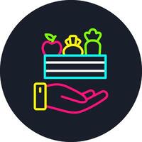 Food Donation Line Multi Color Design vector