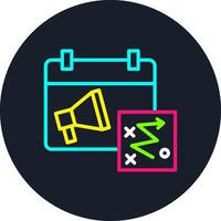 Marketing Strategy Line Multi Color Design vector