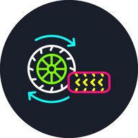 Tire Line Multi Color Design vector