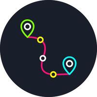 Route Line Multi Color Design vector