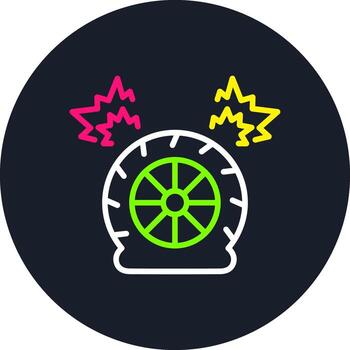 Flat Tire Line Multi Color Design vector