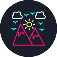 Sunset Line Multi Color Design vector