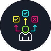 Decision choice Line Multi Color Design vector