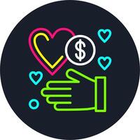 Donation Line Multi Color Design vector