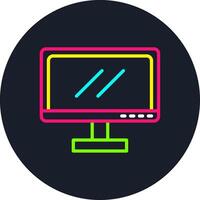 Monitor Screen Line Multi Color Design vector