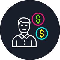 Money Line Multi Color Design vector